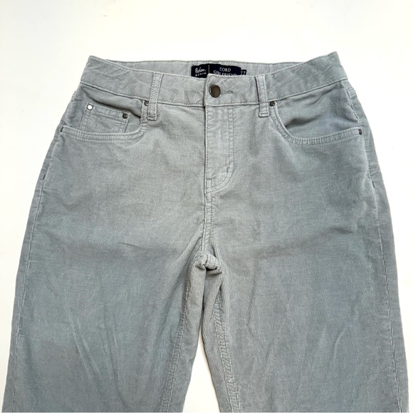 Boden Cord Girlfriend Jeans Mid Rise Full Length Corduroys Light Gray Size 6 - Picture 3 of 8